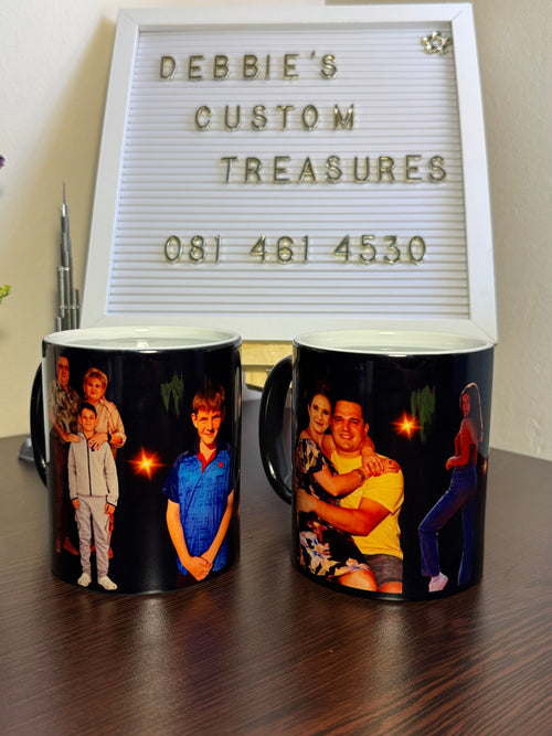 Black glossy magic mug