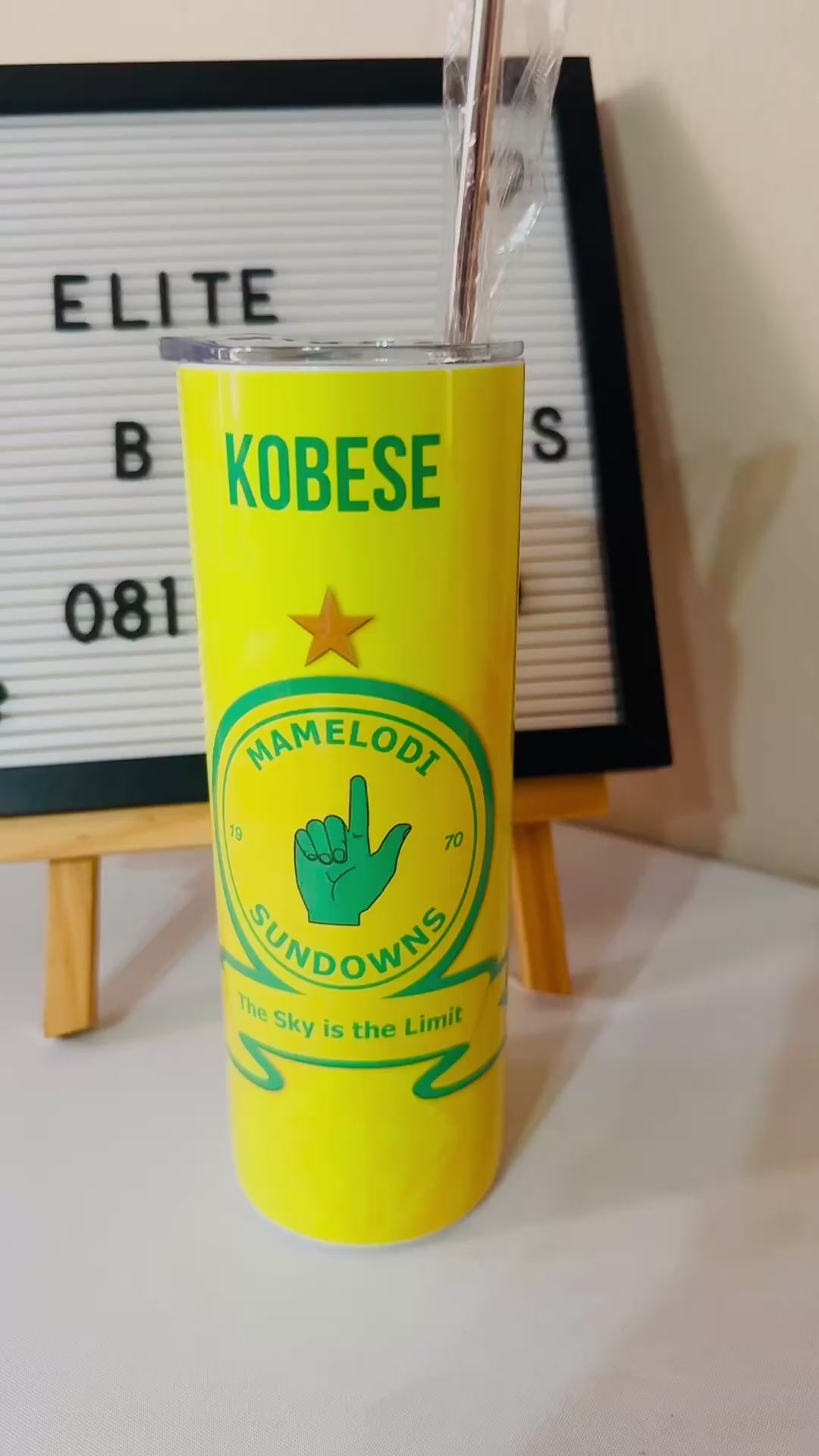 Soccer themed personalised tumbler